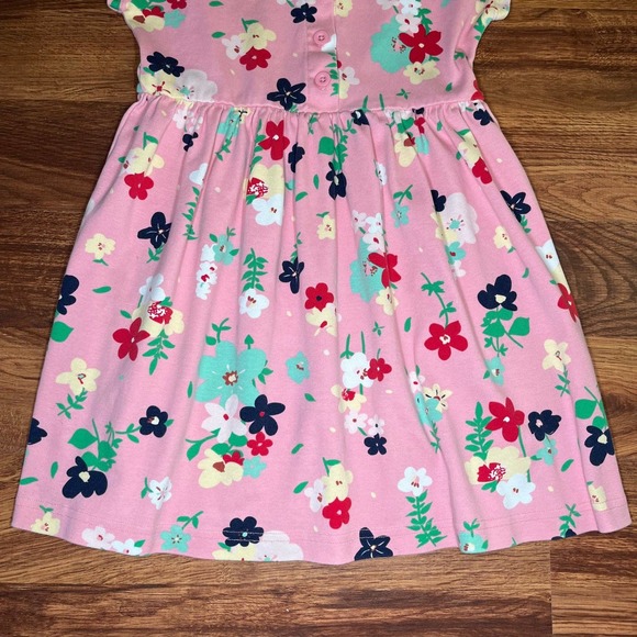 Hanna Andersson Pink Floral Dress Girls Size 120CM or US 7 - Picture 3 of 7